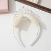 1Pcs Bow Pearl Sweet Hair Band Birthday Party Costume Props Hair Accessories Children Princess Crown Headband Girls Hair Hoop
