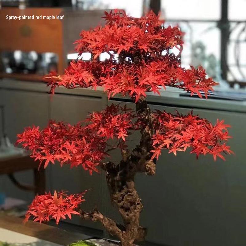 Ramură Artificială de Pin cu Frunze de Arțar și Accente de Chiparos