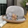 French elegant curled top hat women's summer small edge mother basin hat sunscreen travel visor breathable bucket hat