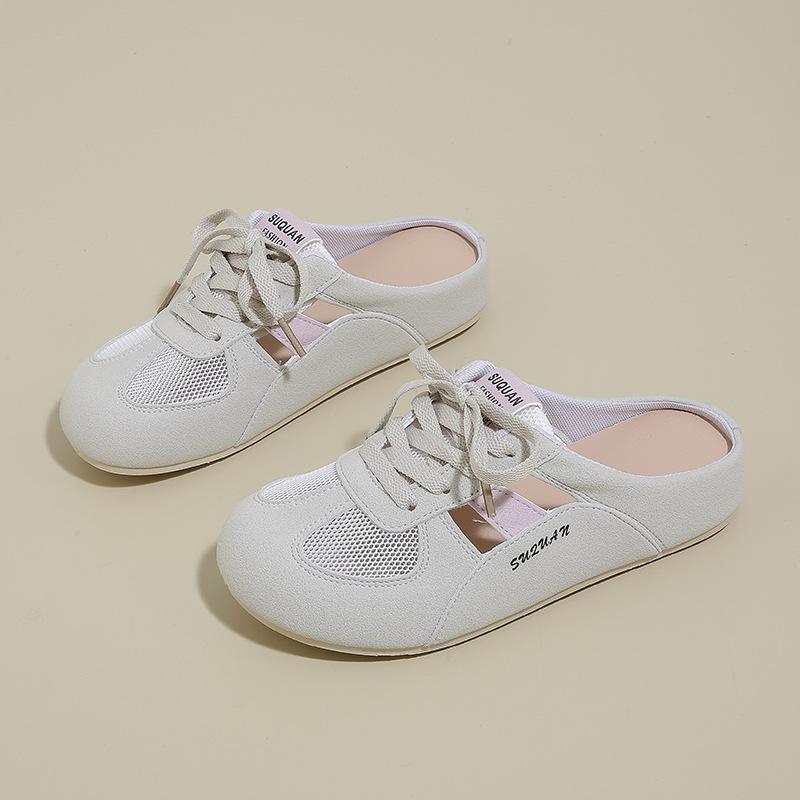 Little white shoes children's summer new Korean female students casual net versatile half slippers street shot