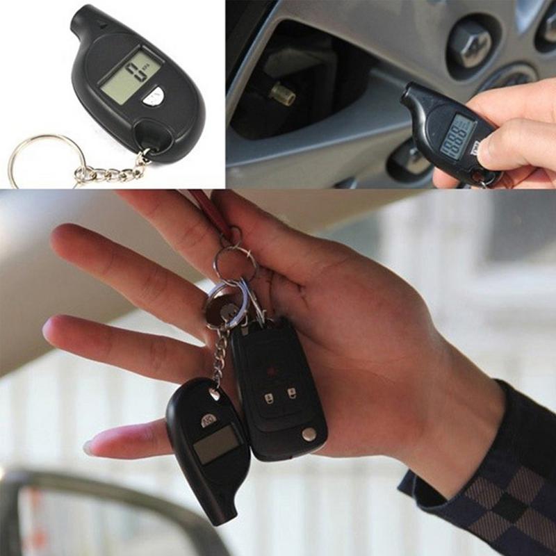 Tire Gauge For Tire Pressure Wheel Tester Keychain Ergonomic Car Tire Pressure Tester For Truck SUV RV Automobile чёрный
