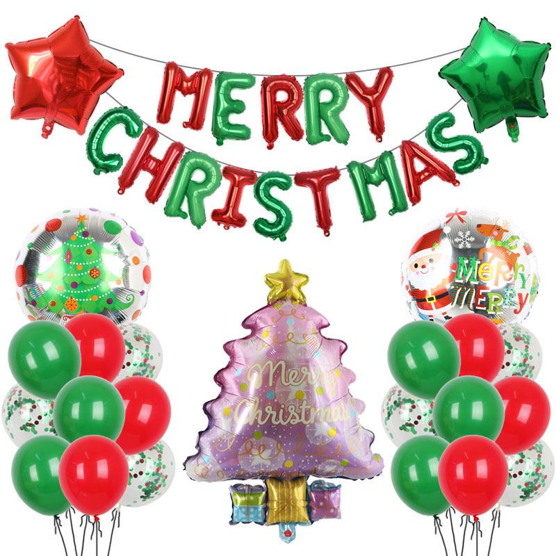Christmas Decoration Balloon Set Smiling Snowman Elk New Year Arrangement Christmas Tree Party Decoration