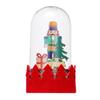 Christmas Glass Ball Decorative Miniature Nutcracker Snowman Globe LED Glowing Wooden Ornament Kids Xmas Snow Globe Gifts