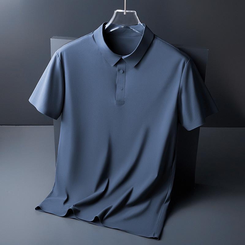 

Men s Ice Silk Seamless Short Sleeve Polo Shirt – Business Casual Summer T-Shirt 3XL