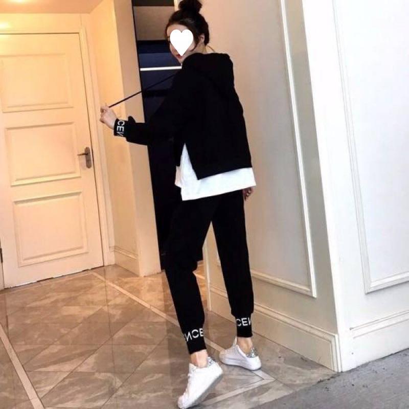 Women's Spring and Autumn Casual Fashion Fashionable Fat Sister Suit Loose Belly Covering and Slimming Two-piece Set