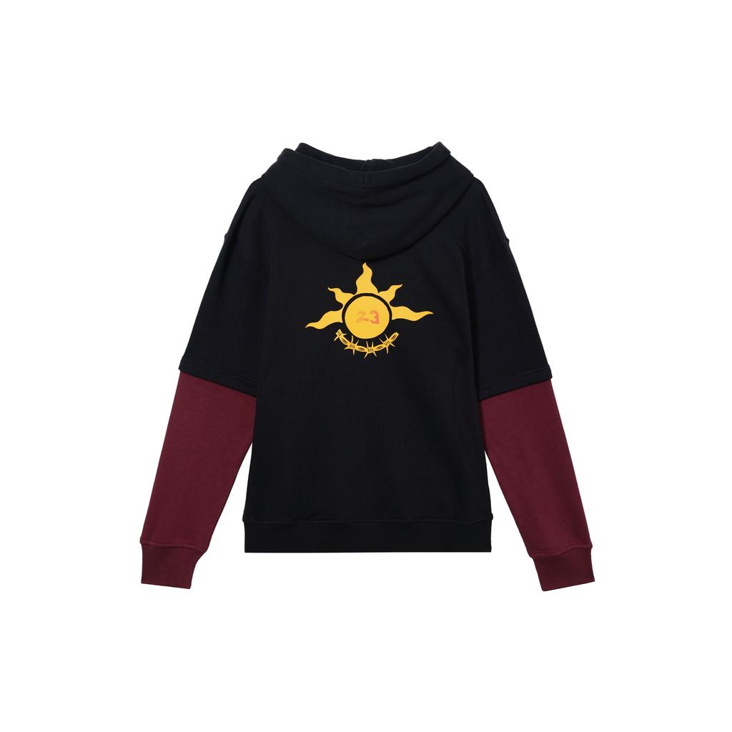 Nike Loose Fit Faux Two-Piece Logo Long Sleeve Fleece-Lined Hoodie Men Hoodie Black DV1598-010