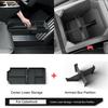 For TESLA Cybertruck Center Console Lower Non-slip Pad Armrest Partition Grid Organizer ABS Storage Box Under Central Control