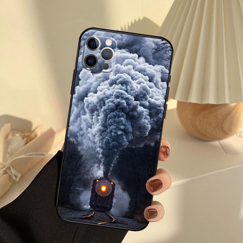 Classic Steam Train Railway Case For iPhone 11 12 13 14 15 16 Pro Max Cover For iPhone 13 12 Mini XR X XS Max Plus