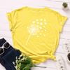 Cotton Loose Round Neck Creative Dandelion Heart-shaped Short Sleeved Women's T-shirts