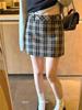 Early Spring Retro Plaid Women's Skirt - Style 26424