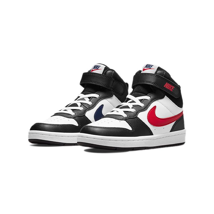 Nike Court Borough Mid 2 PS White Black Kids Sneakers University-Red DO5891-161