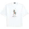 Polo Logo Patrón de Caballo Estampado Ajuste Holgado Cuello Redondo Manga Corta Camiseta Hombre Camisetas Blanco MNPOTSH1N822025-100