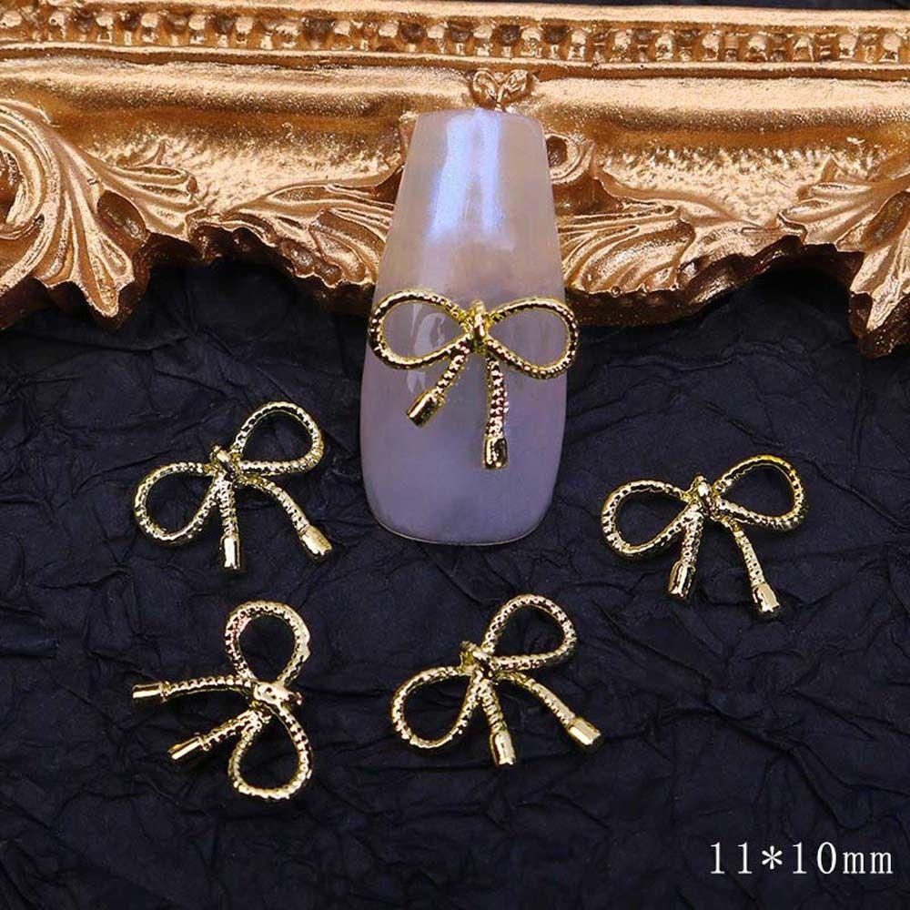 Accessories Gold Silver Bow Nail Decorations Nail Art Jewelry Nail Rhinestones 3D Nail Art Drills