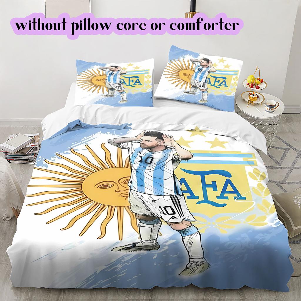 Biancheria da letto con motivo calcistico AFA, Set copripiumino Copripiumino Federa Regalo di Compleanno per la Casa (1*copripiumino+2*federe,senza imbottitura)