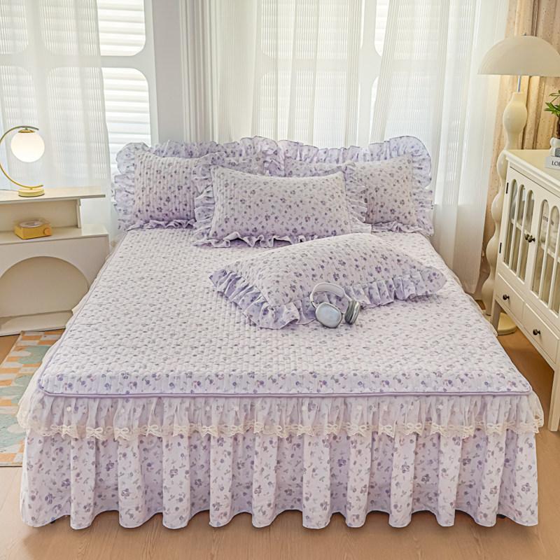 Solid Color Skin-friendly Bed Skirt Single Piece Four-season Universal Dust Cover Cover Ugly Bed Skirt, No Pillowcase