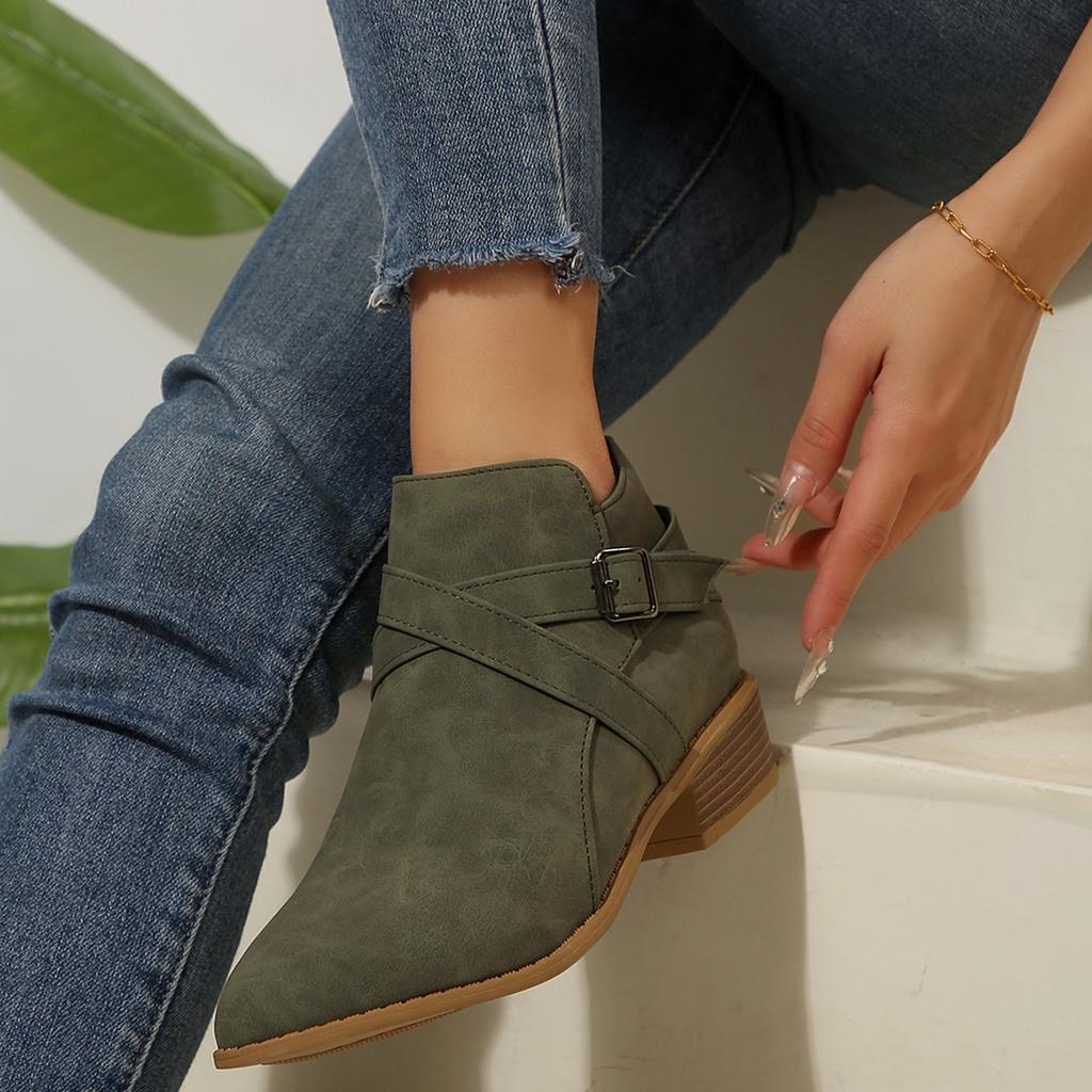 Fashion Women Ankle Boots Comfortable Fashionable Short Boots Women Large Size Pointed Toe Autumn Winter Shoes Women Zapatos De Mujer