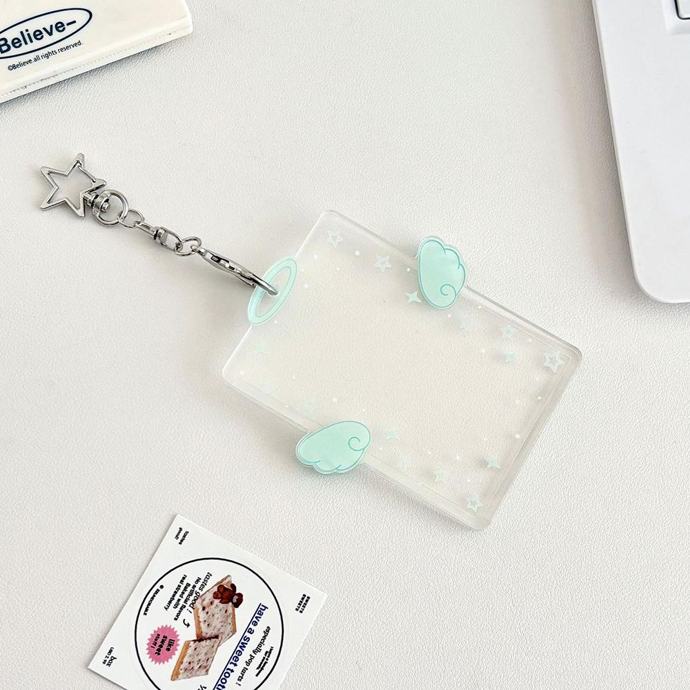 Angel Wings Card Holder K-POP Idol Album Postcard Organizer Clear Acrylic Badge ID Card Holder K-pop Album Binder Photo Frame