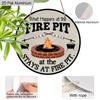 2D Flat Vintage Aluminium Sign with Campfire Gathering Pattern - BBQ Figurine Ornaments - Ideal for Front Door, Wall, Porch, Fence Decor - Ideal Gift