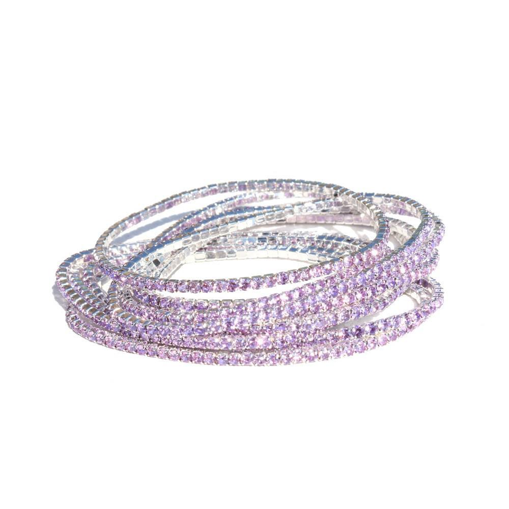 European & American Style Colorful Zircon Diamond Elastic Tennis Bracelet