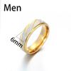 Anillo de pareja de acero inoxidable, anillo de boda con patrón de onda dorada, regalo de joyería de compromiso para hombres y mujeres
