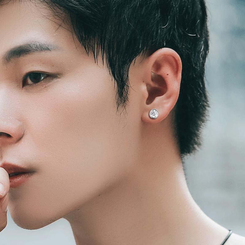 Polaris zirconia stud earrings for men, high-end, trendy, unique, niche style, stylish and cool men's earrings, women's earrings
