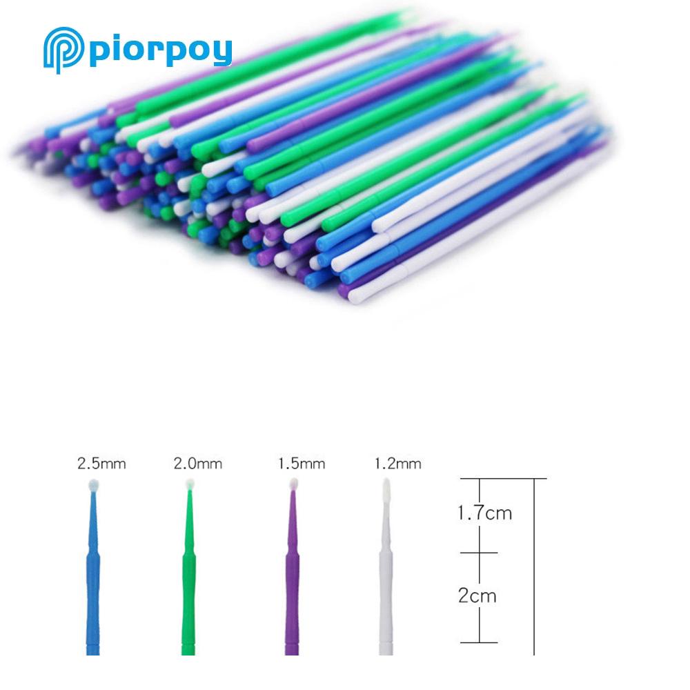 PIORPOY 400 ks/krabice Zubní mikroštětce Jednorázové zubní mikroaplikátory Ohýbací dlouhá rukojeť Nástroj na bělení zubů a prodlužování