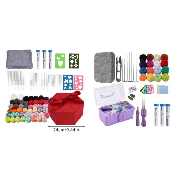 Needle Felting Set Needle Felting Starter Kits with Felting Tool Wool Roving Set Needle Felting Supplies for Craft