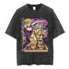 Jolyne Cujoh Stone Ocean Vintage Washed T Shirt Anime Jojo Bizarre Adventure T-shirts Casual Cotton Short Sleeve T Shirts Unisex