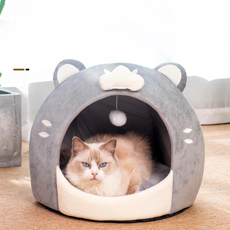 

40x40 см всесезонный универсальный полузакрытый крытый милый кошачий домик-гнездо пещера для маленьких собак и кошек домик для кошек кровать для кошек аксессуары для домашних животных кошачий дом 40x40cm