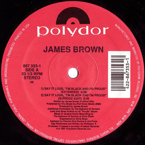 

12inch Record JAMES BROWN Say It Loud Im Black And Im Pro 8673531 Polydor 1991 US Rap HipHopRB Used