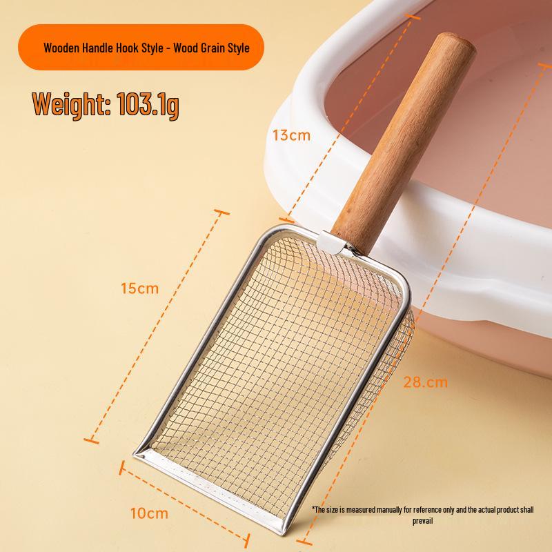 Stainless Steel Fine Hole Cat Litter Scoop with Hook