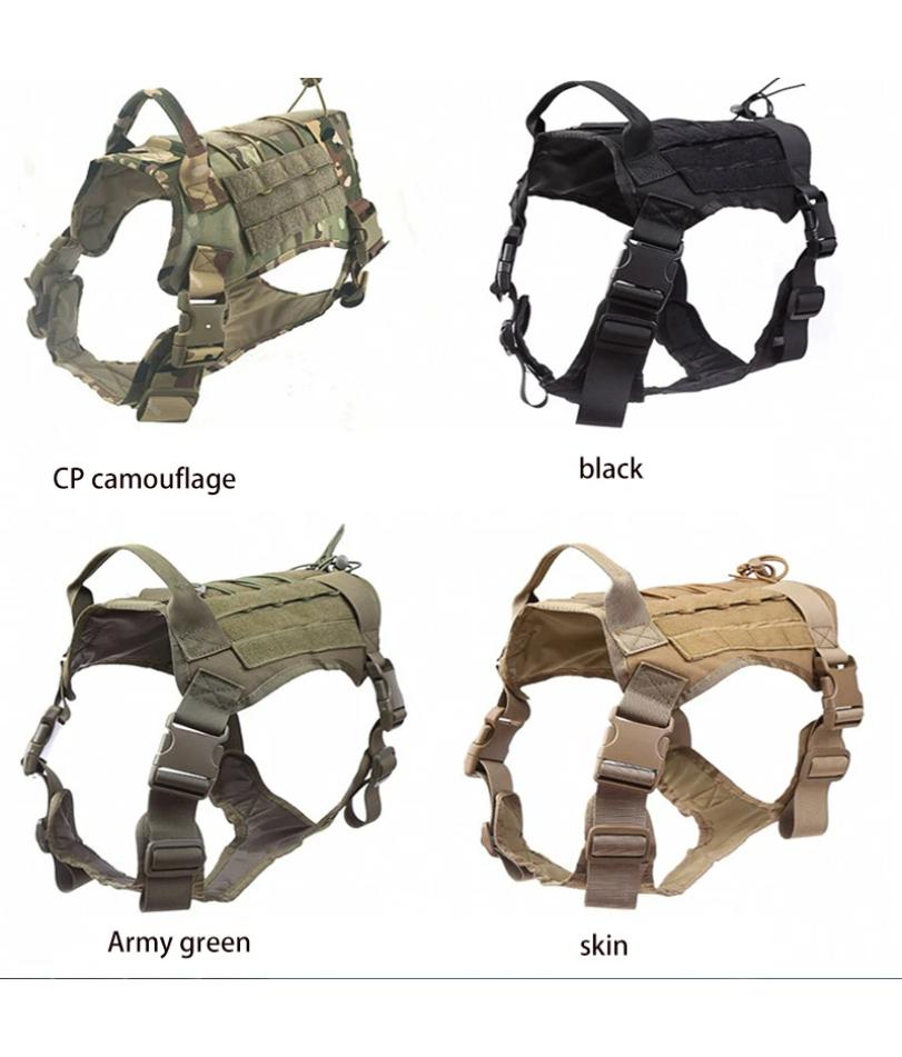 Tactical Dog Harness Military Training  Padded Quick Release Vest Pet Training Dog Harness For Set Small Medium Large Dogs