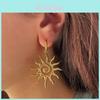Orecchini Girasole Acciaio Inossidabile Minimalista Geometrico Gioielli Per Donna