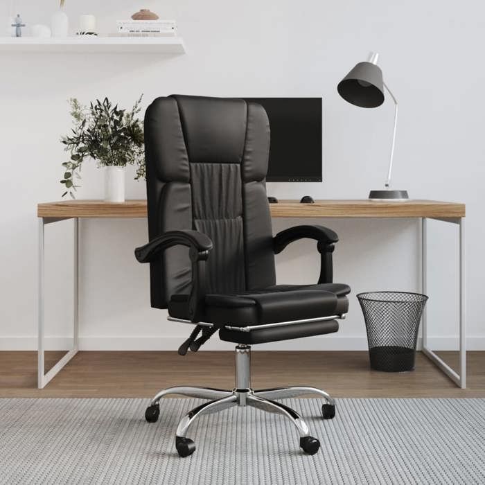 VidaXL Fauteuil Inclinable de Bureau Siège Inclinable Chaise d'Ordinateur Dossier et Repose-pied Réglables Meuble de Bureau 349619