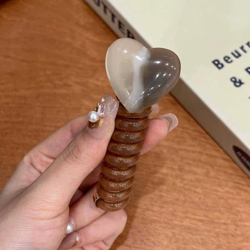 Elastische Telefondraht-Haargummis für Damen und Mädchen, einfarbige Haarbänder, Spiralspule, Gummiband, Pferdeschwanz, Kopfseil, Haar-Accessoires