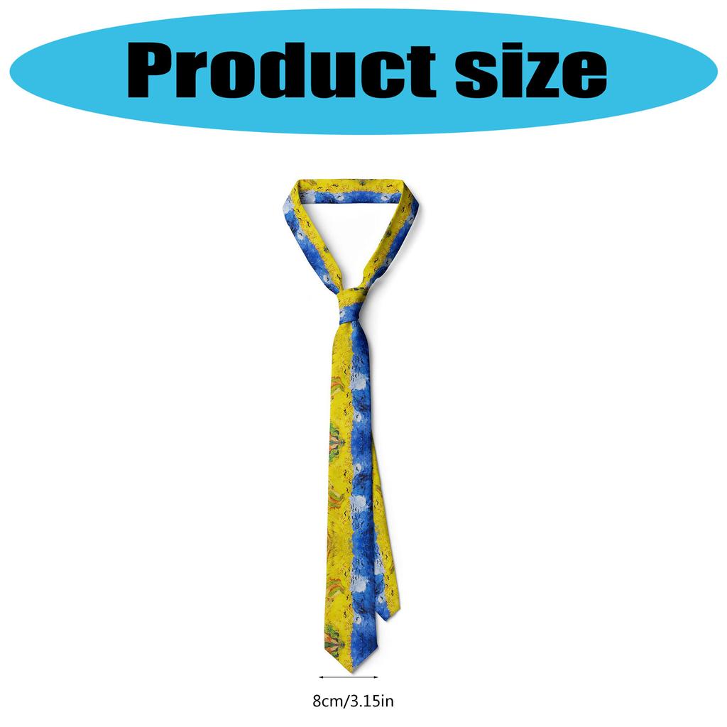 Artistic Oil Painting Print Necktie Vintage Lightweight Fabric For Formal Casual Occasion 13 Designs