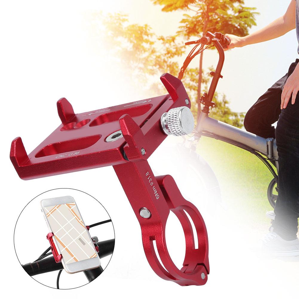 G88 Mountain Bike Cellphone Bracket Motorcycle Navigation Stand with Flashlight SupportRed