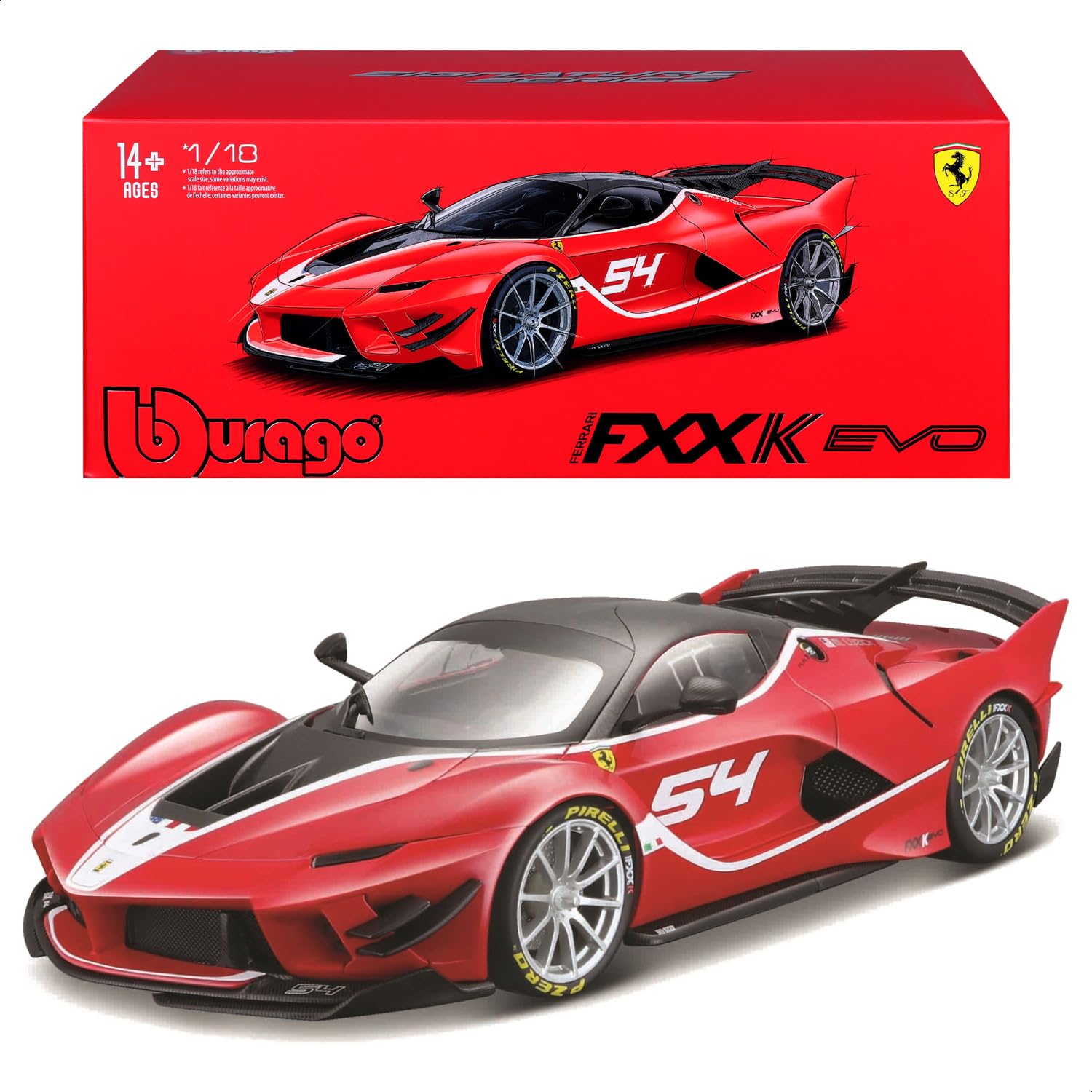 

Bburago 1/18 Scale Signature Series Ferrari FXX-K EVO Red / Diecast Model Car, Finished Product, 18-16908