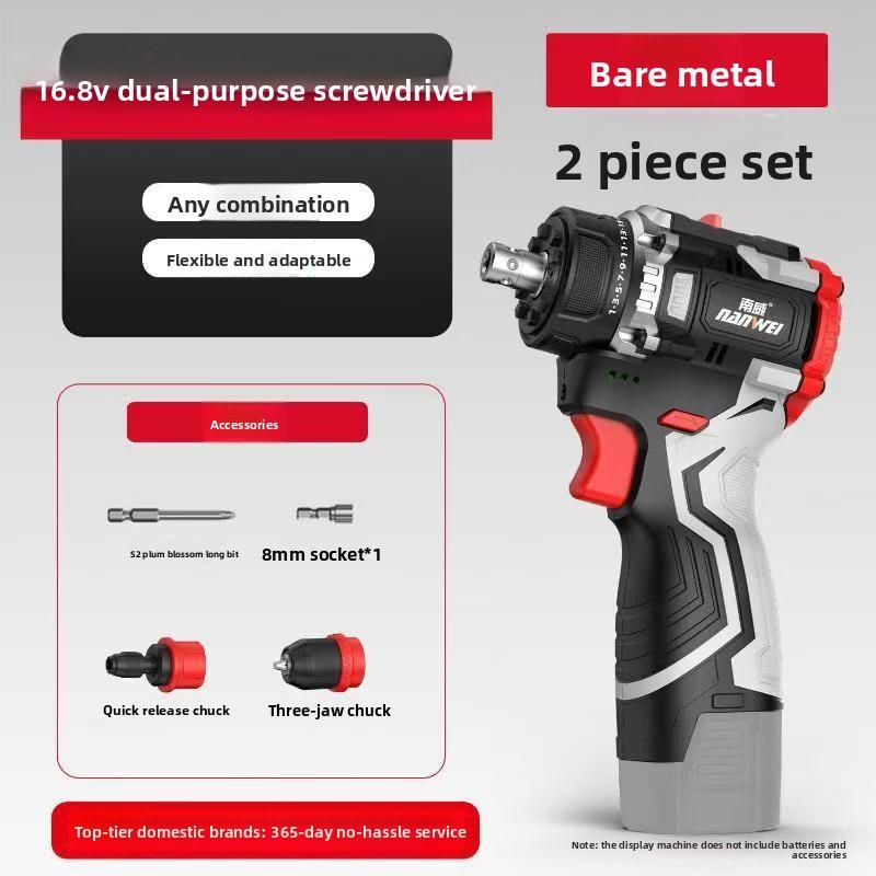 NANWEI 16.8V Lithium-ion Cordless Electric Drill Handheld Universal Electric Brushless Dual-Speed Screwdriver, Multi-functional Cordless Screwdriver