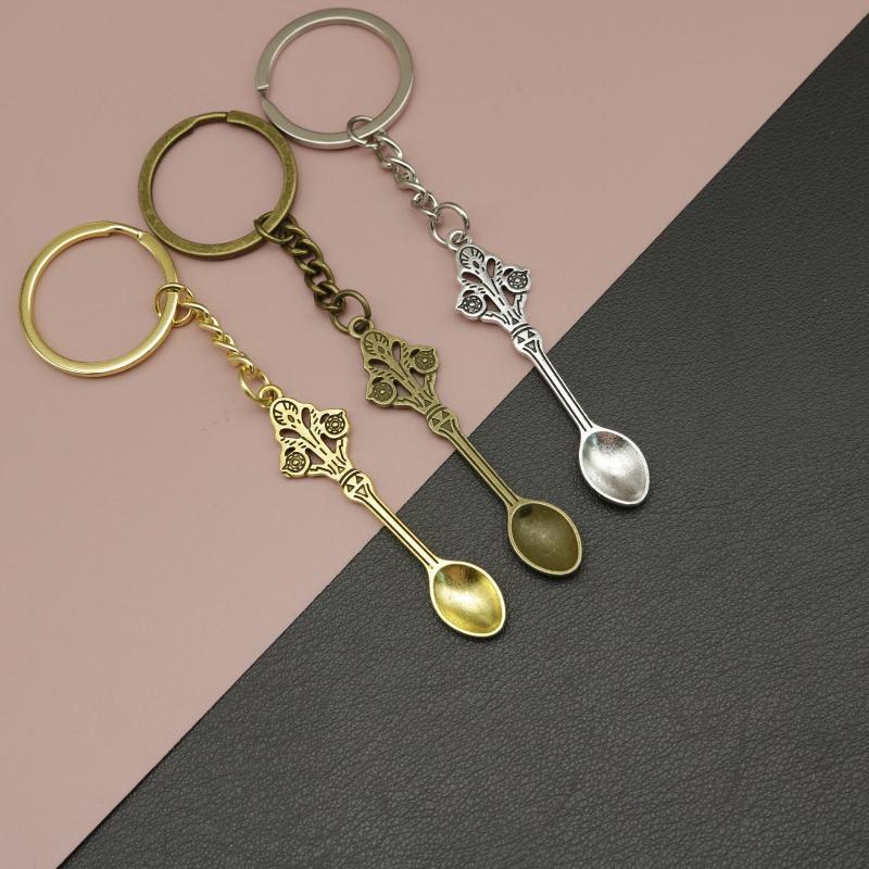 Mini Spoon Keychain Multifunctional Teaspoon Pendant Key Ring for Salt Vial Filling Backpack Hanging Decoration