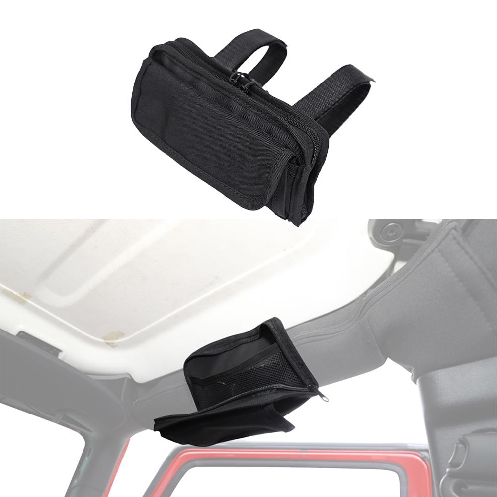 Roll Bar Storage Bag Glasses Holder for Jeep Wrangler JL JT JK TJ Sports Sahara Rubicon Unlimited 2007-2025 Interior Accessories