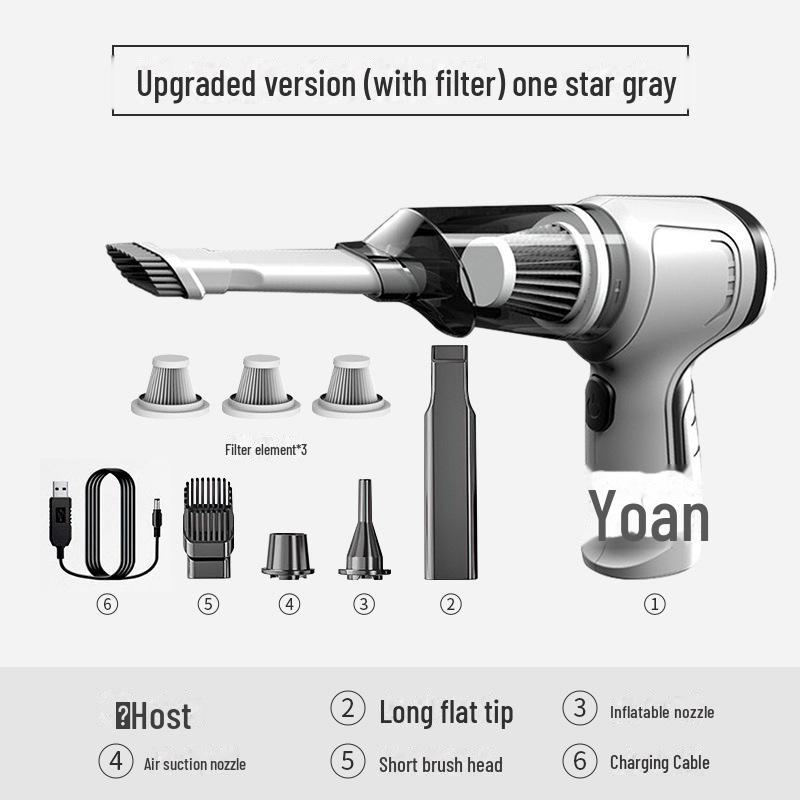 

Беспроводной автомобильный и бытовой пылесос 3 в 1 с большой мощностью всасывания