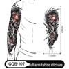 Adesivo Tatuaggio Completo per Braccio Uomo: Design Realistico Impermeabile, Motivo Tigre e Teschio