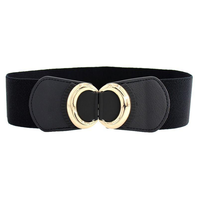 Trendy Womens Black Stretch Waist Belt Offering A Slender Look With Versatile Wear Options