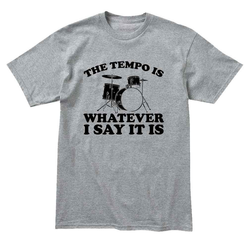 Unisexs Vintage Drummer Gift The Tempo Is What I Say It Is Drum Graphic Letter Print TShirt Unisex Oversize Tee Cotton Unisex top