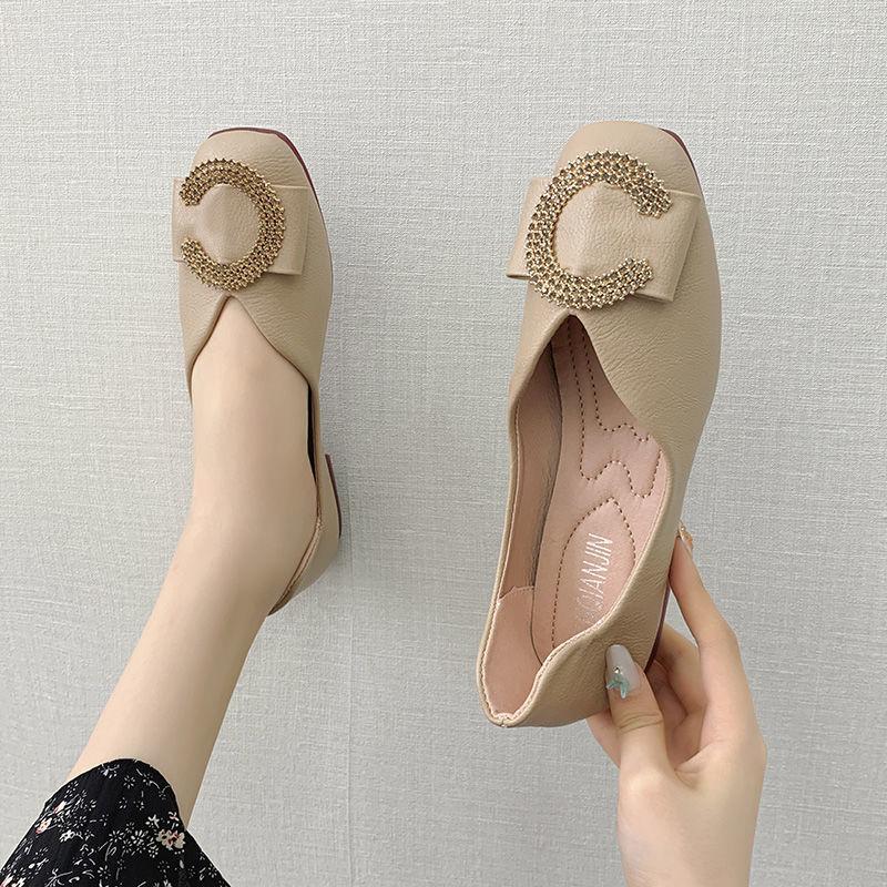 

Модная женская обувь на плоской подошве, офисные слипоны с квадратным носком и низким каблуком, элегантная женская обувь, весенний шик, акция, цена на обувь, Beau Today 42