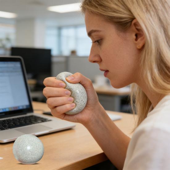 Stress Relief Stone Block Toy Portable Stretchy Hand Exercise Stress Ball Anti-anxiety Round Stone Squeeze Sensory Fidget Toy
