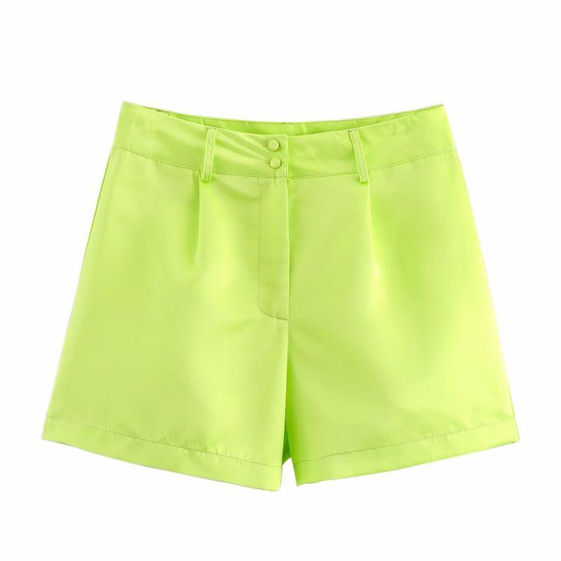 Kaslead New Arrival Women's Clothing Fashion Style Stylish Simple and Versatile High Waist Bag Buckle Multicolor Shorts