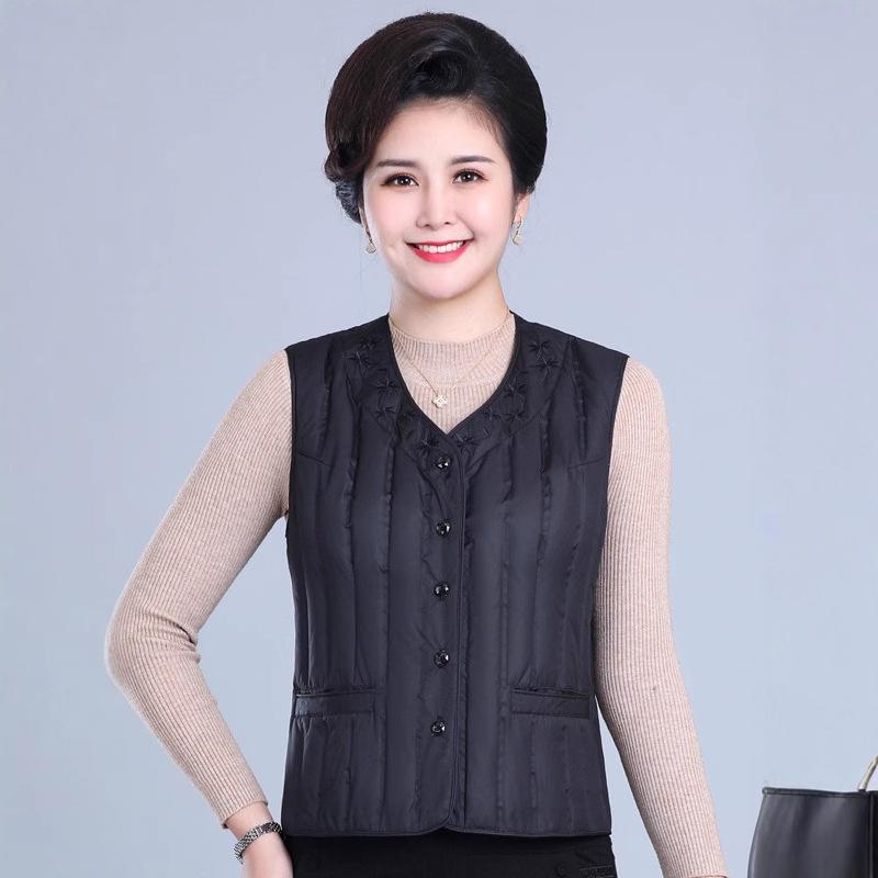 New Autumn and Winter Light Down Vest Women's Clothing Middle-aged and Elderly Large-size Mother Vest Vest