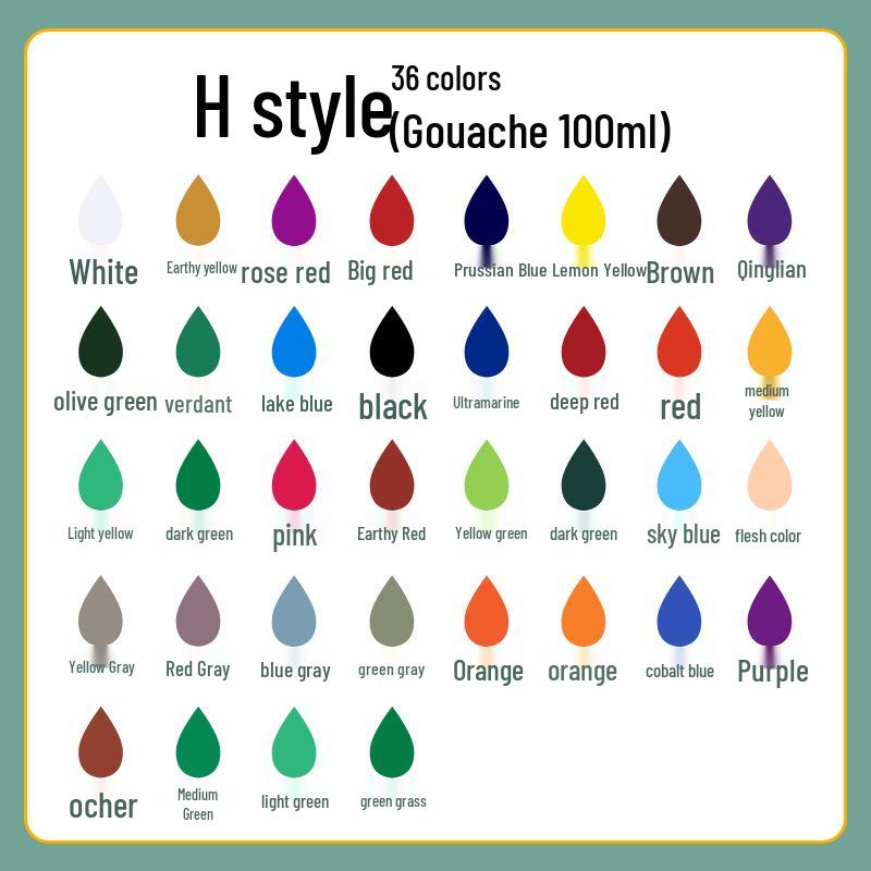 100ml Gouache Paint Set for Kindergarten - Children's Large Capacity Painting Pigments